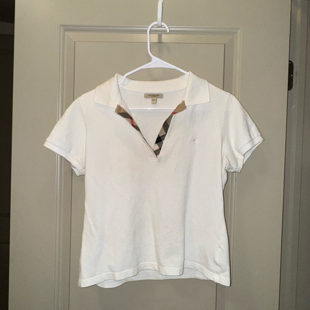 Burberry white polo top
